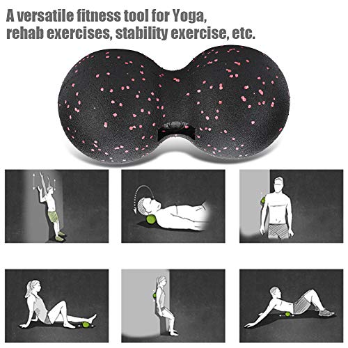 Peanut Massage Ball, 24x12cm Myofascial Release Acupoint Massage Deep Tissue Muscle Massage Back Leg Massage Roller Mobility Ball Double Ball for Daily Physical Therapy Yoga Therapy - color: Camouflage, size: 24x12cm double balls