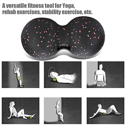 Peanut Massage Ball, 24x12cm Myofascial Release Acupoint Massage Deep Tissue Muscle Massage Back Leg Massage Roller Mobility Ball Double Ball for Daily Physical Therapy Yoga Therapy - color: Camouflage, size: 24x12cm double balls