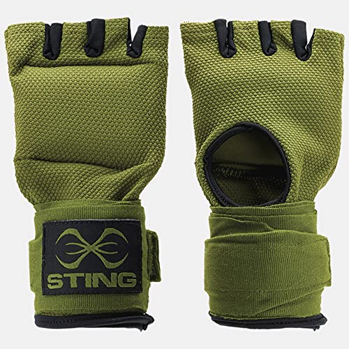 Elastic Quick Wraps by STING | Semi-Elastic Compression Fabric, Padded Knuckle Section, Expandable Finger Panels - color: Khaki, size: Small