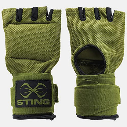 Elastic Quick Wraps by STING | Semi-Elastic Compression Fabric, Padded Knuckle Section, Expandable Finger Panels - color: Khaki, size: Large