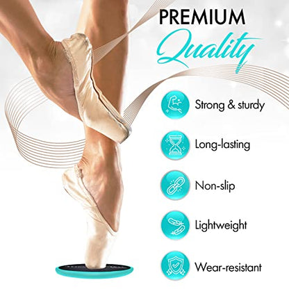 Ballet Pirouette Disc for Dancers and Turn Technique Training | Portable Training Disc to Improve Pirouettes, Releve, Balance and Control for Dance, Gymnastics and Ice Skating - color: Sky Blue with box