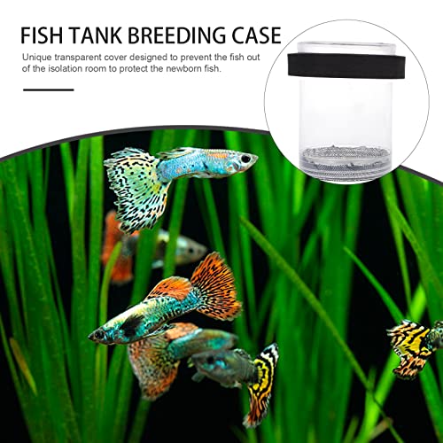 balacoo Fish Breeding Box Fish Tank Hatchery Incubator Holder Aquarium Box Round Floating Parenting Box for Shrimp Guppy Fry Clownfish A