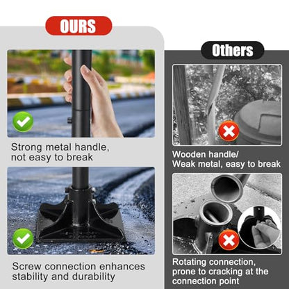Tamper Tool, Heavy Duty Ground Steel Tamper Tool Kit Long Handle 58 Inch, 8x8” Square Dirt Hand Landscaping Garden Tools for Leaving Soil, Sand, Gravel, Asphalt, Driveway