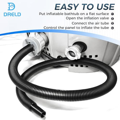 DRELD P6931 Lay Z Spa Hot Tub Air Inflate Inflation Hose Pipe Tube, Replacement for Coleman, Intex & Best-Way Portable Spa Pump, Saluspa Pure-spa, Massage Bath Tub