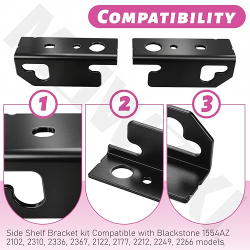 Side Shelf Bracket Kit for Blackstone Griddle (Include Left and Right) Compatible with Blackstone 1554AZ, 2102, 2310, 2336, 2367, 2122, 2177, 2212, 2249, 2266 Models