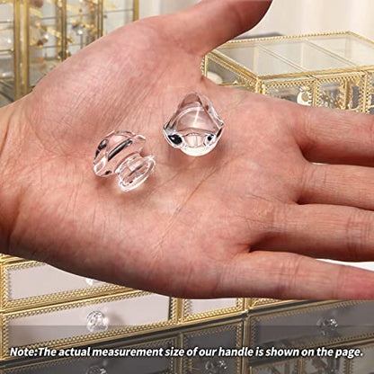 12Pcs Tiny Pull Handle Triangle Acrylic Mini Knob 19mm Diameter Clear Shiny Knobs for Jewelry Box, Gift Case and Makeup Box - color: Triangle handle, size: 12 Pieces