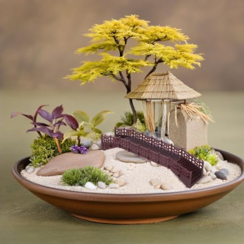 Miniature Chinese Style Bridge Model for Fairy Garden Decor Elegant Plastic Arch Bridge Figurine for Dollhouse and Aquarium Unique Micro Landscape Bridge Ornament