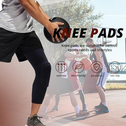 PISIQI Knee Pads Compression Pads Long Leg Sleeve Collision Avoidance Brace - color: Ni Cai Black, size: XX-Large