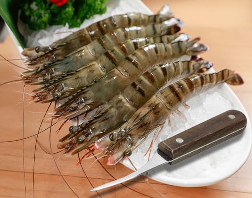 Vonty Shrimp Deveiner Tool Stainless Steel Shrimp Cleaner Knife with Wooden Handle