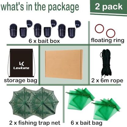 Collapsible Fishing Bait Minnow Trap - Durable Fish Trap Net for Minnow, Crab, Crayfish, Shrimp Fish Trap Net - Designed for Minnows and Beyond