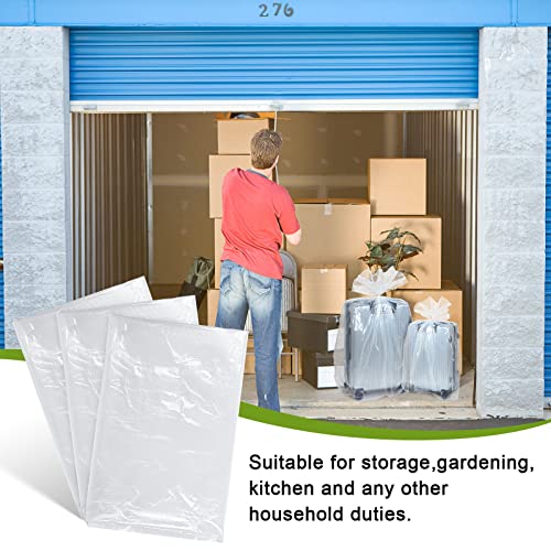 16 Pcs Extra Large Plastic Storage Bags Clear Giant Furniture Suitcase Covers for Moving Jumbo Plastic Moving Bags for Clothes Furniture Luggage Comforter Chair Bike Blanket, 4 Sizes