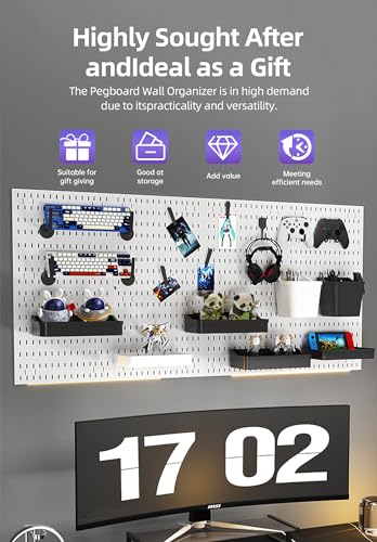 Pegboard Wall Organizer Kit, Modular Storage System, Black - color: Black