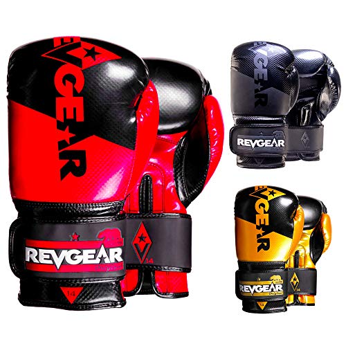 Revgear Pinnacle Boxing Glove | Entry Level | Comfortable & Stylish - color: Red/Black, size: 12OZ