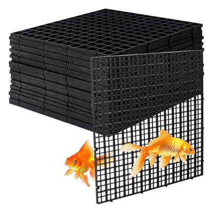 24 PCS Black Aquarium Fish Tank Divider, 11.8 x 11.8 Inch Plastic Egg Crate, Board Divider Fish Tank Bottom, Aquarium Filter Bottom Tray, Grid Isolation Board Partition for Aquarium,Fish Tank
