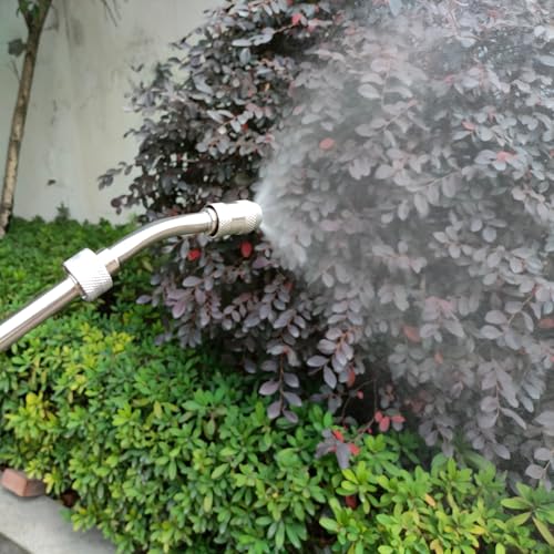 Universal Replacement Sprayer Wand, Stainless Steel with Shut Off Valve, Metal Finish, 1/4" & 3/8" Brass Fittings, Garden Spray Nozzle Set with Hose Clamps & Teflon Tape (44'' Sprayer Wand) - style: 44'' Sprayer Wand