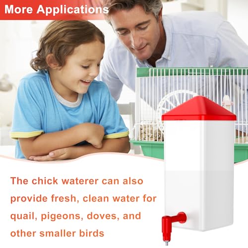 ZenxyHoC Baby Chick Waterer 0.26 Gal with Versatile- and Horizontal Nipple Drinker