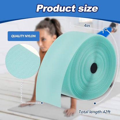 Shappy Gymnastics Mat Hook Fastener Gymnastics Cheer Mats Tape Strip for Tumbling 4" Wide Carpet Repair Nylon Hook for Carpet Bonded Foam Seams Cheer Gym Floors Cheerleading Supplies - color: Turquoise