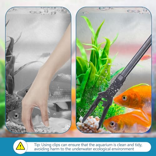 2 Pcs Plastic Aquarium Tongs Long Multi Purpose Trimming Feeding Aquarium Tools for Fresh Water Saltwater Fish Tanks Coral Plant (20 Inch) - size: 20 Inch