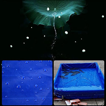 Durable Aquaculture Water Tank with Drain Valve Steel Frame PVC Temporary Fish Pond,Portable Foldable Fish Pond Liner with Grommets 0.45mm Canvas Saltwater Fish Tank for Koi Turtles 400gsm P - size: 3x2x1M