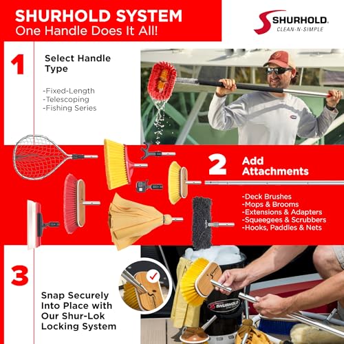 Shurhold Shrimp and Shad Dip Net Shrimp Dip Net for Bait & Minnows, Durable Mesh Hoop, Long Handle for Dock, Pier & Boat Use - 17" x 20" x 30"