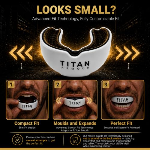 Mouth Guard Boxing, Dual-Layer Boil & Bite Mouthguard, Adult | Premium Dual-Layer | Case Included | Adult & Youth Custom-Fit Mouthpiece | Football, MMA, Hockey, Lacrosse, BJJ, Basketball - color: White, size: Junior Under 11