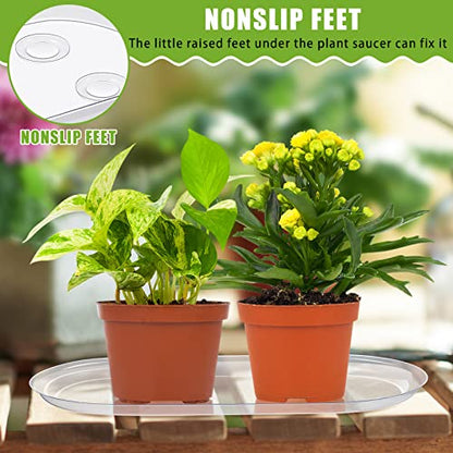 10 Pcs 14 x 4.6 Inch Plant Tray Plastic Plant Saucer Window Sill Tray Rectangular Drip Trays Plastic Oval for Indoors Flower Pots for Window Sills and Shelf - size: 14 x 4.6 Inch