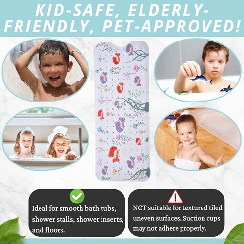 Kids Non Slip Bath Mat - Baby Bath Mat Non Slip - Bath Tub Mat Kids - Bathtub Mat Non Slip Baby - Baby Tub Mat - Baby Bath Mat for Tub - Anti Slip Shower Mat Kids - Bath Mat Toddler (Bath Aquarium) - color: Aquarium Print