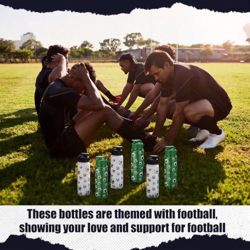 Mifoci 20 Pcs Sports Water Bottle Bulk, Soccer, Black, White and Green - color: Black, White and Green, size: Soccer