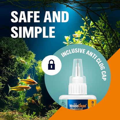 WoldoClean Aquarium Super Glue 50g - Plant Glue for Aquascaping, Live Plants, Moss, Rocks & Driftwood - Fish Tank Safe, Clear Drying & Waterproof, Freshwater & Saltwater Reef