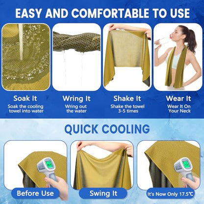 Hosuly 100 Pack Cooling Towels, 40"x12" - color: Yellow
