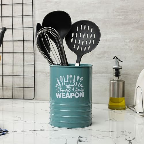 dudki Metal Cutlery Holder & Spoon Stand for Kitchen - Spoon, Knife, Fork, Chopstick, Cutlery Holder Kitchen Organizer Stand Dining Multifunctional Stand Choos Your Weapon (Moss-Green) - color: Moss-Green
