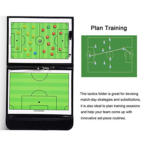 Soccer Coaching Board Soccer Coaches Clipboard Tactical Magnetic Board Kit,Portable Strategy Coaches Board with Dry Erase, Marker Pen and Zipper Bag,Football Coaching Board