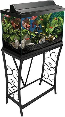 Aquatic Fundamentals Metal Aquarium Stand (20 Gallon, Black) - color: Black, size: 20 Gallon