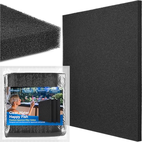 Aquarium Bio Filter Sponge Pad - Cut-to-Size Aquarium Filter Media for Fish Tank, Pond, Sump - Mechanical & Biological Filtration (18.5"x18.5"x0.8", 50PPI, 1 Pack) - size: 18.5"x18.5"x0.8" (50PPI) 1 PACK