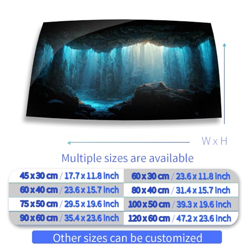 Aquarium Background Stickers - Cave Underwater Rock- Fish Tank Reptile Terrarium Decor Poster (60 x 40 cm / (23.6 x 15.7 inches)) - size: 60 x 40 cm / (23.6 x 15.7 inches)