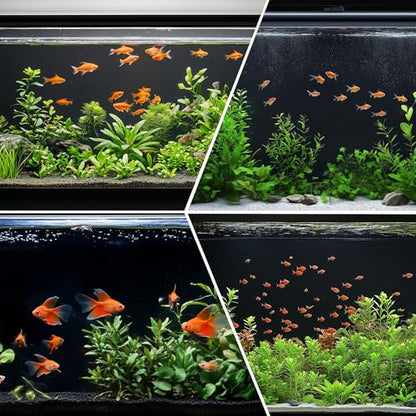 Aquarium Background Paper Decor Fish Tank Backdrop Wallpaper Electrostatic Adhesive, No Glue, Easy to Install, Reusable (23.6“H×78.7”L, Black)