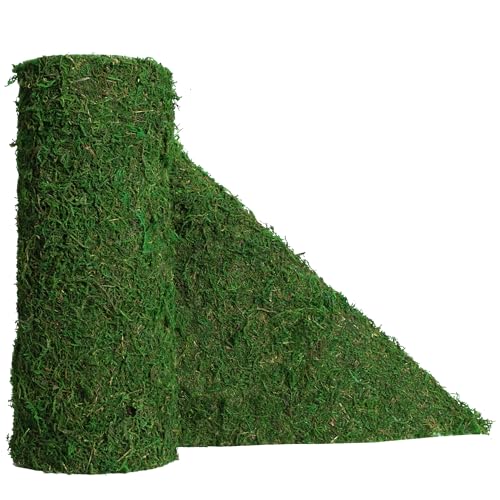 Moss Roll, Dried Moss for Crafts, Moss Table Runner for Fairy Gardens, Wedding Woodland Decor, Preserved Moss Mat for Table Decoration (12" W x 60" L) - color: 12" W X 60" L