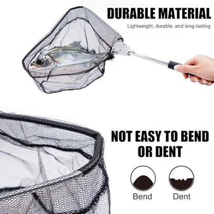 Fishing Landing Net, Folding Fish Net with Telescoping for Father, Son, Husband, or Friends Who Enjoy Fishing, Pole Freshwater Fish Net for Small Fish