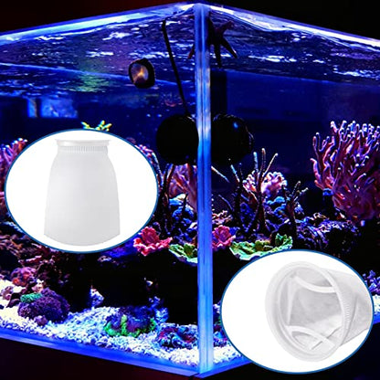 4pcs 7 Inch Ring Filter Socks Aquarium Filter Bags Micro Fish Tank Aquarium Socks for Fish Tank Freshwater Saltwater Aquariums, 7 Inch Ring Diameter by 12 in Long