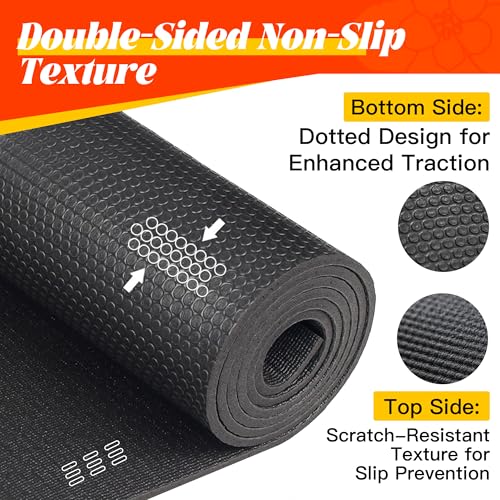 VTORY Extra Thick Large Exercise Mat, 8mm PVC Large Workout Mat 7x5/6x4 - size: 7'x5'x8mm Standard