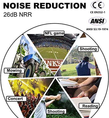 PROHEAR 016 Shooting Ear Protection Earmuffs 2 Pack, NRR 26dB for Gun Range, Hunting -Black and Pink - color: Black+pink