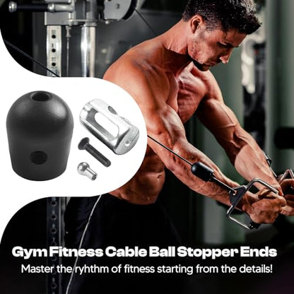 DYNWAVE Gym Machine Cable Stoppers Balls Stopper Fixing Set Weight Cable Machine Clothesline Pulley Set Terminals Heavy Duty for Exercise Workout - color: B