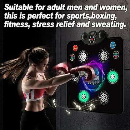 2025 Kids Musical Boxing Machine Comes with Boxing Gloves, 9 Modes, 420 Levels, 7 Lights, wall-Mounted Dual-Purpose, Memory and Reaction Training Equipment Christmas Birthday Gift for Kids
