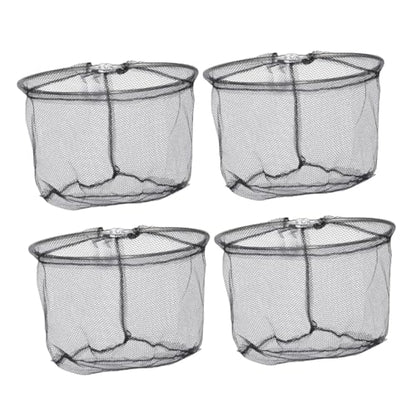 PRETYZOOM 4pcs Foldable Fishing Landing Net Heads 40cm Stainless Steel Frame Replacement Mesh Bags for Freshwater and Saltwater Trout Fishing