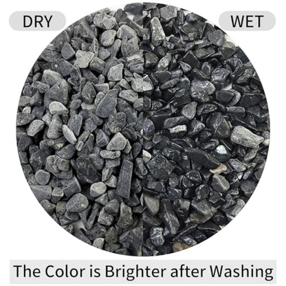 2lbs Black Gravel, 3/8 Inch Black Stones. Decorative Black Rocks for Succulent Plants, Vase, Cactus, Bamboo Plants and Outdoor Garden Landscaping
