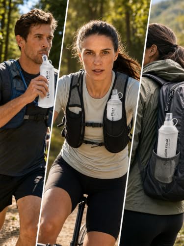 500ml Soft Flask Collapsible Water Bottle, White