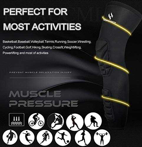 Knee Calf Padded 2 Pack Compression Leg Sleeve Shin Protective Support - size: Medium