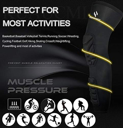 Knee Calf Padded 2 Pack Compression Leg Sleeve Shin Protective Support - size: XX-Large
