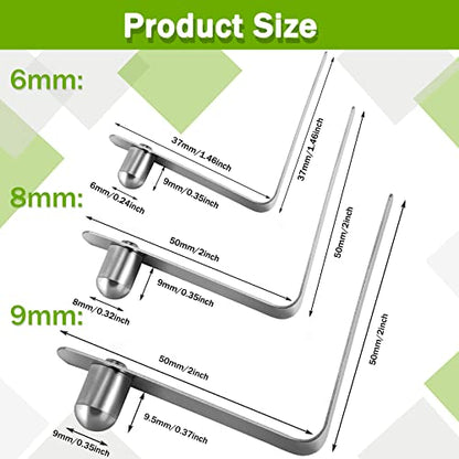 8 Pieces Push Button Spring Clips Tent Pole Clips Stainless Steel Kayak Paddle Spring Snap Clips Locking Tube Pin for Camping Kayak Paddle Tent Pole - color: Silver, size: 9mm