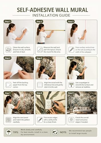 Cliouar-Ocean Wave Mural Wallpaper Peel and Stick 90" x 67"